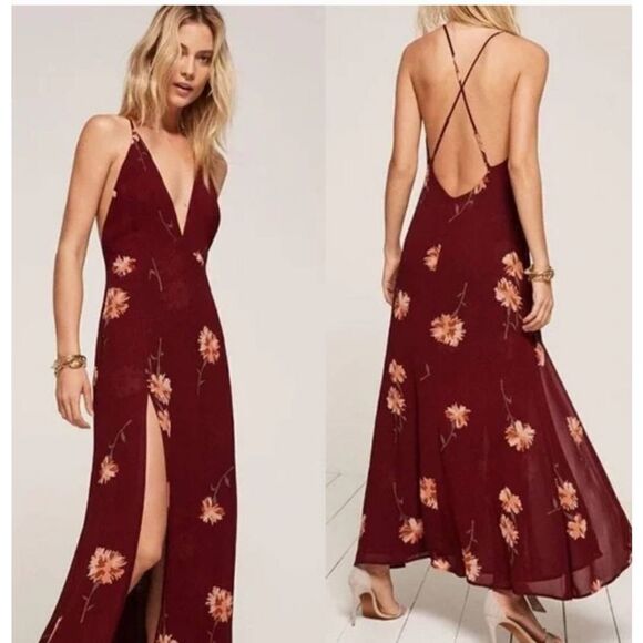 NWT Reformation Renee Dress in Auburn, XL petite - Picture 2 of 6